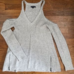 Grey Cold Shoulder American Eagle Sweater